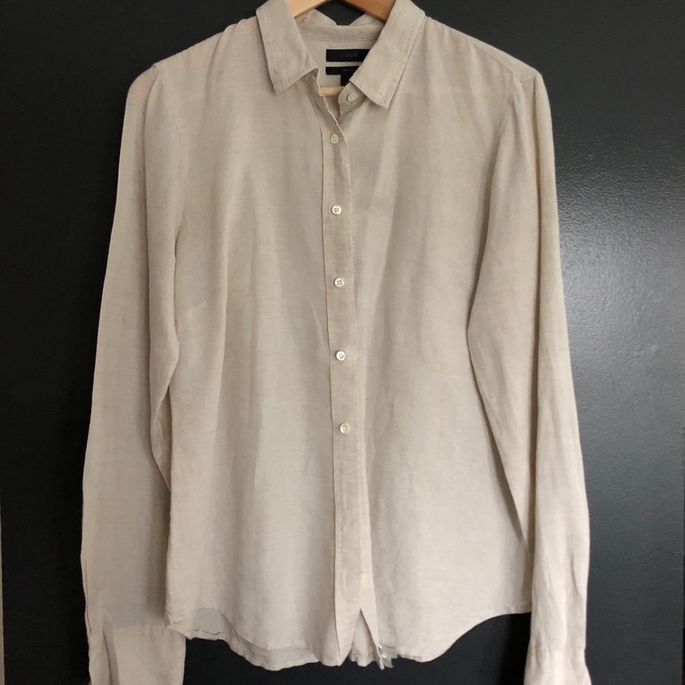 J Crew Natural Linen Button Down